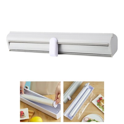 Daugkartinio naudojimo maisto įvyniojimo dozatorius su pjaustytu folijos dozatoriumi laikikliui