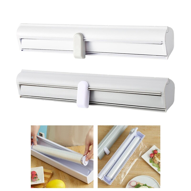 Daugkartinio naudojimo maisto įvyniojimo dozatorius su pjaustytu folijos dozatoriumi laikikliui