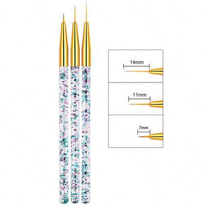 3Pcs French Stripe Nail Liner kist Set 3D Tips Line Stripes DIY olovka za crtanje UV gel kistovi olovka za slikanje Alati za manikuru