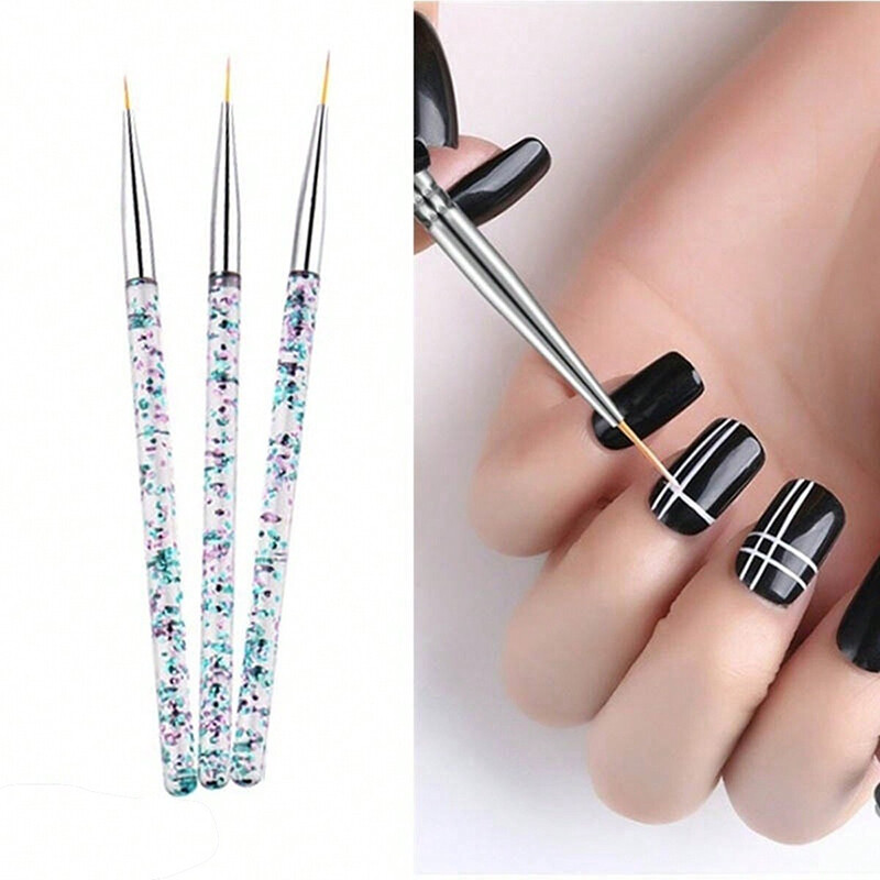 3Pcs French Stripe Nail Liner kist Set 3D Tips Line Stripes DIY olovka za crtanje UV gel kistovi olovka za slikanje Alati za manikuru