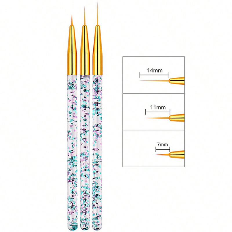 3Pcs French Stripe Nail Liner kist Set 3D Tips Line Stripes DIY olovka za crtanje UV gel kistovi olovka za slikanje Alati za manikuru