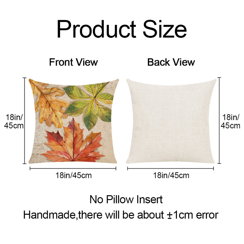 Jesen Dekoracija od javorovog lišća Navlaka za jastuk Javorov list Narančasto plava točkasti dizajn Jesen Dan zahvalnosti Jastučnica Dekoracija sobe