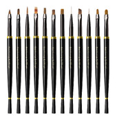 Black Nail Art Brush Gel Brush for Manicure Acrylic UV Gel Extension Pen Fish Nail Polish Painting Πινέλο ζωγραφικής Βούρτσα νυχιών