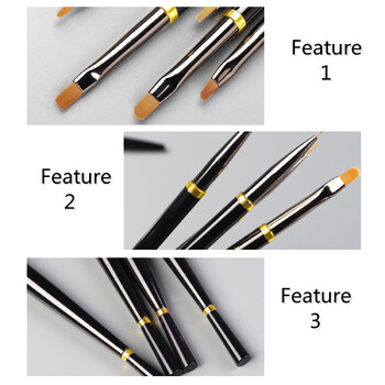 Black Nail Art Brush Gel Brush for Manicure Acrylic UV Gel Extension Pen Fish Nail Polish Painting Πινέλο ζωγραφικής Βούρτσα νυχιών