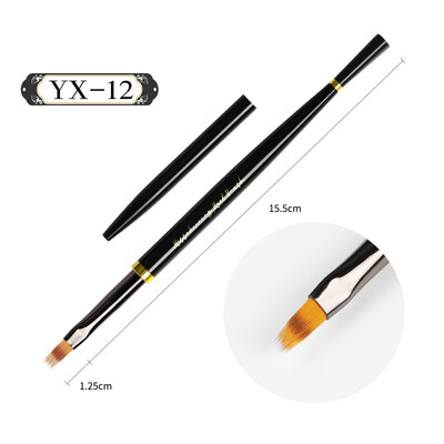 Black Nail Art Brush Gel Brush for Manicure Acrylic UV Gel Extension Pen Fish Nail Polish Painting Πινέλο ζωγραφικής Βούρτσα νυχιών