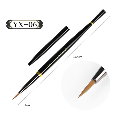 Black Nail Art Brush Gel Brush for Manicure Acrylic UV Gel Extension Pen Fish Nail Polish Painting Πινέλο ζωγραφικής Βούρτσα νυχιών