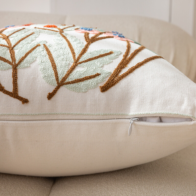 Jastučnica s cvjetnim vezom Meka jastučnica Ukrasna jastučnica za uredsku spavaću sobu Ukrasi za dom 18x18 inča