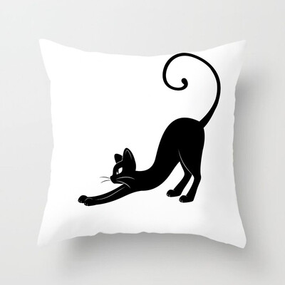 Dekoracija doma Crna mačka Životinjski print Jastuk Jastučnica Navlaka Sofa Uredski namještaj 45X45CM
