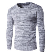 Novi 2018. muški puloveri za pletenje, ležerni pulover s dugim rukavima i O-izrezom, vuneni tanki sivi muški puloveri, pulover 2XL