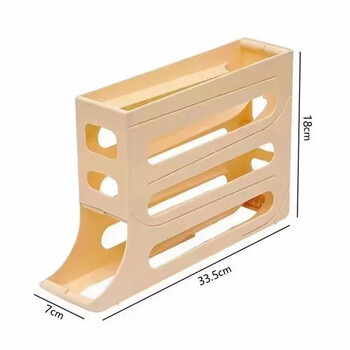 Ψυγείο Κουζίνας Κουτί αποθήκευσης αυγών 4 επιπέδων Αυτόματη θήκη αυγών σε ρολό Δοχείο δοσομέτρησης αυγών μεγάλης χωρητικότητας Συσκευή ψυγείου