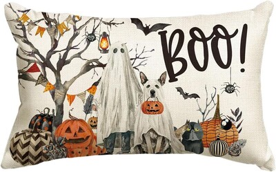 Halloween pravokutna jastučnica 12X20 inča Halloween lanena navlaka za jastuk Dekoracija jastučnice za kućni ured kauč na razvlačenje