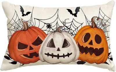 Halloween pravokutna jastučnica 12X20 inča Halloween lanena navlaka za jastuk Dekoracija jastučnice za kućni ured kauč na razvlačenje