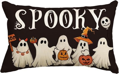 Halloween pravokutna jastučnica 12X20 inča Halloween lanena navlaka za jastuk Dekoracija jastučnice za kućni ured kauč na razvlačenje