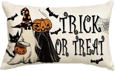Halloween pravokutna jastučnica 12X20 inča Halloween lanena navlaka za jastuk Dekoracija jastučnice za kućni ured kauč na razvlačenje