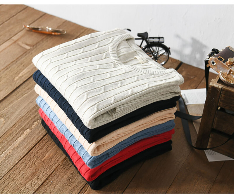 Vruće jesenske zimske muške veste Puloveri Pamučni muški pleteni veste Ležerna jednobojna muška debela gornja odjeća