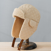 Unisex Νέα καπέλα βομβαρδιστικού χειμερινού πτερυγίου αυτιού Γούνινο καπέλο Ushanka Παχύ ζεστό ρωσικό καπέλο ποδηλασίας σκι Εξωτερικό αντιανεμικό μάλλινο πτερύγιο αυτιού