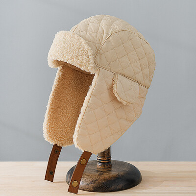 Unisex Νέα καπέλα βομβαρδιστικού χειμερινού πτερυγίου αυτιού Γούνινο καπέλο Ushanka Παχύ ζεστό ρωσικό καπέλο ποδηλασίας σκι Εξωτερικό αντιανεμικό μάλλινο πτερύγιο αυτιού