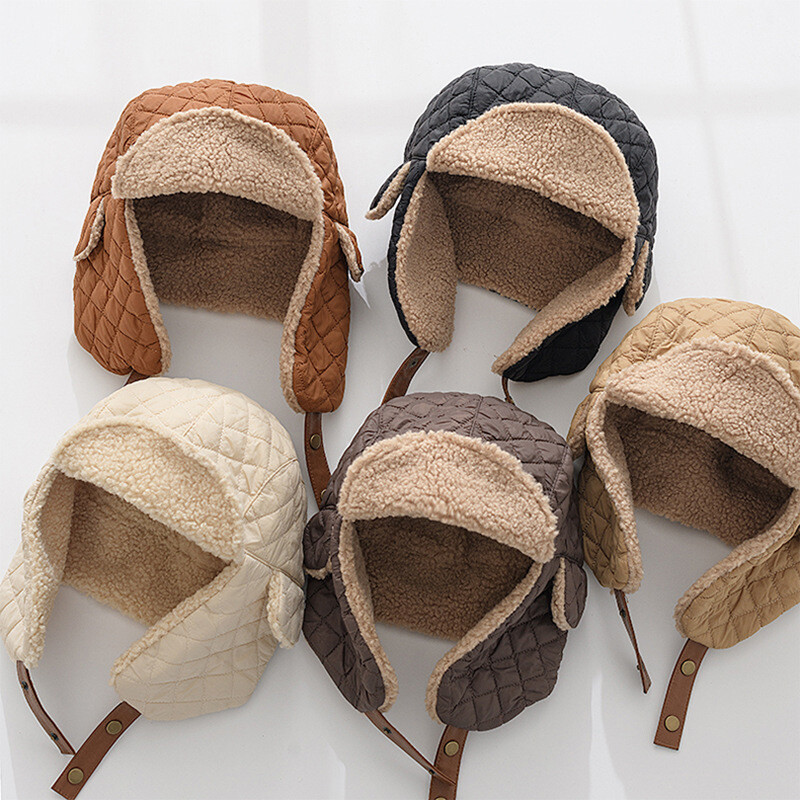 Unisex Νέα καπέλα βομβαρδιστικού χειμερινού πτερυγίου αυτιού Γούνινο καπέλο Ushanka Παχύ ζεστό ρωσικό καπέλο ποδηλασίας σκι Εξωτερικό αντιανεμικό μάλλινο πτερύγιο αυτιού