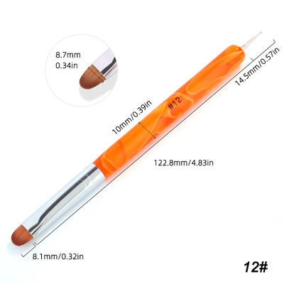 Kolinsky French Nail Art Kist Dual End Nail Art Dotting Pen Akrilni crtež Rhinestone Gel Painting Alat za manikuru za početnike