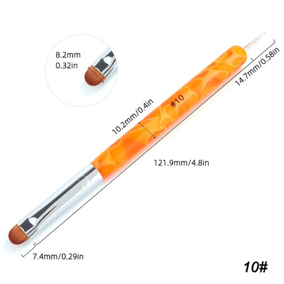 Kolinsky French Nail Art Kist Dual End Nail Art Dotting Pen Akrilni crtež Rhinestone Gel Painting Alat za manikuru za početnike