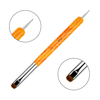 French Nail Art Brush Dual End Nail Art Dotting Pen Ακρυλικό Σχέδιο Rhinestone Gel Painting Εργαλείο μανικιούρ για αρχάριους