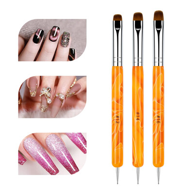 French Nail Art Brush Dual End Nail Art Dotting Pen Ακρυλικό Σχέδιο Rhinestone Gel Painting Εργαλείο μανικιούρ για αρχάριους