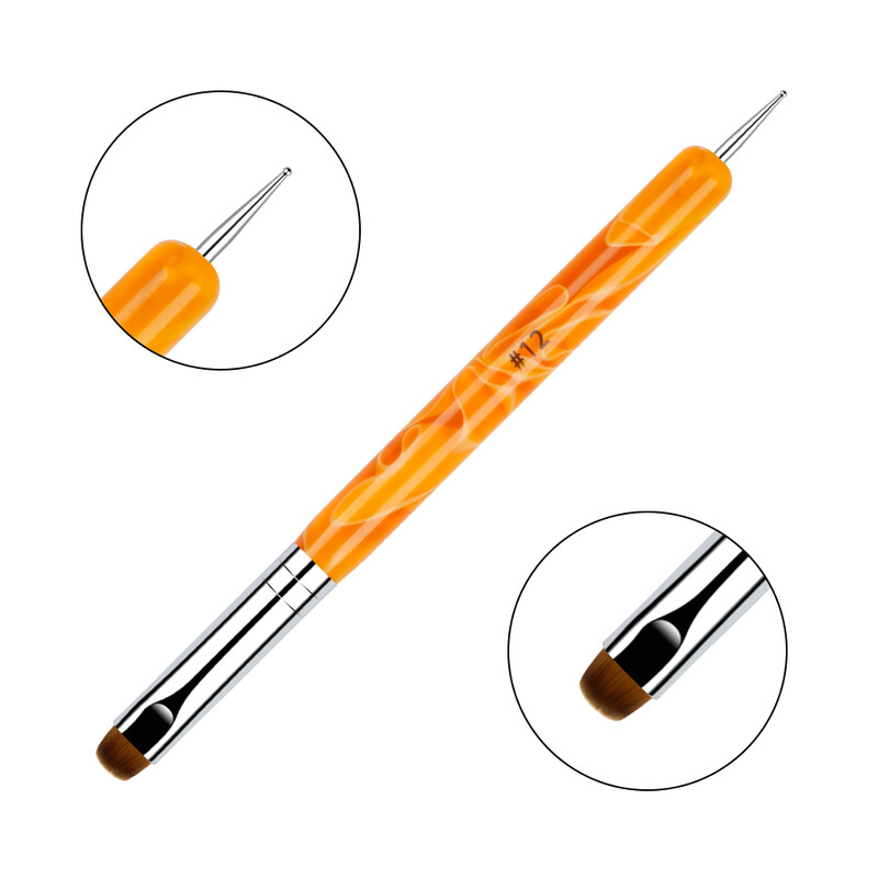 French Nail Art Brush Dual End Nail Art Dotting Pen Ακρυλικό Σχέδιο Rhinestone Gel Painting Εργαλείο μανικιούρ για αρχάριους