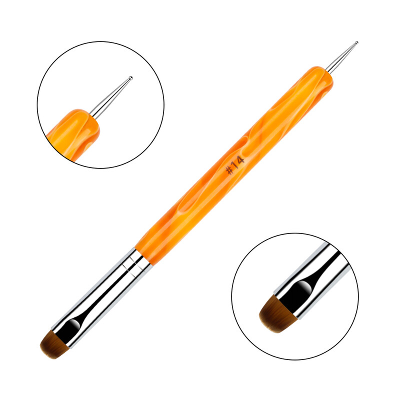 French Nail Art Brush Dual End Nail Art Dotting Pen Ακρυλικό Σχέδιο Rhinestone Gel Painting Εργαλείο μανικιούρ για αρχάριους