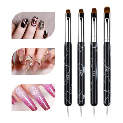 French Nail Art Brush Dual End Nail Art Dotting Pen Ακρυλικό Σχέδιο Rhinestone Gel Painting Εργαλείο μανικιούρ για αρχάριους