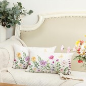 Καλύμματα μαξιλαριών άνοιξη 12 x 20 ιντσών αγροικία αγροικία Wild Flower Green Throw Καλύμματα μαξιλαριών Floral φυτικά διακοσμητικά μαξιλάρια για κρεβάτι καναπέ στο σπίτι