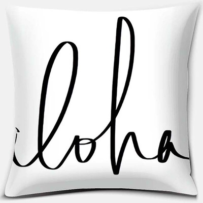 Crno-bijela serija ispisa engleskih rečenica Uzorak jastučnica Četvrtasta jastučnica za kućni ured Dekoracija