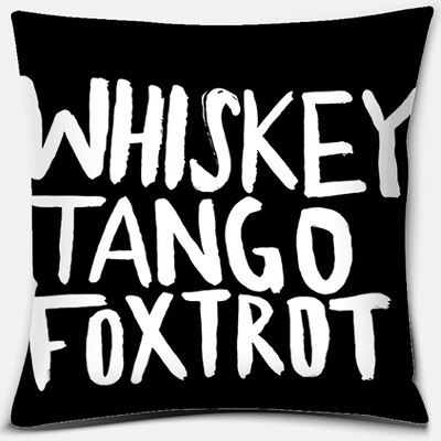 Crno-bijela serija ispisa engleskih rečenica Uzorak jastučnica Četvrtasta jastučnica za kućni ured Dekoracija