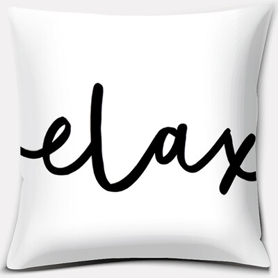 Crno-bijela serija ispisa engleskih rečenica Uzorak jastučnica Četvrtasta jastučnica za kućni ured Dekoracija