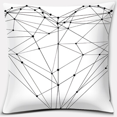 Crno-bijela serija ispisa engleskih rečenica Uzorak jastučnica Četvrtasta jastučnica za kućni ured Dekoracija