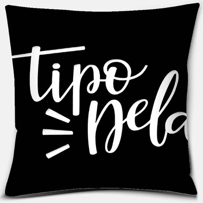 Crno-bijela serija ispisa engleskih rečenica Uzorak jastučnica Četvrtasta jastučnica za kućni ured Dekoracija