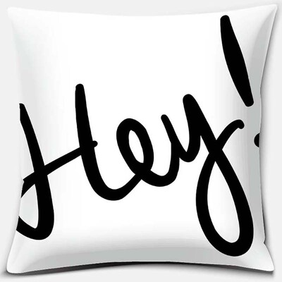 Crno-bijela serija ispisa engleskih rečenica Uzorak jastučnica Četvrtasta jastučnica za kućni ured Dekoracija