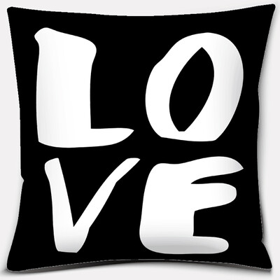 Crno-bijela serija ispisa engleskih rečenica Uzorak jastučnica Četvrtasta jastučnica za kućni ured Dekoracija