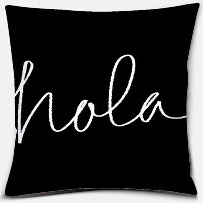 Crno-bijela serija ispisa engleskih rečenica Uzorak jastučnica Četvrtasta jastučnica za kućni ured Dekoracija