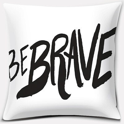 Crno-bijela serija ispisa engleskih rečenica Uzorak jastučnica Četvrtasta jastučnica za kućni ured Dekoracija