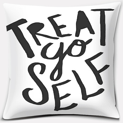 Crno-bijela serija ispisa engleskih rečenica Uzorak jastučnica Četvrtasta jastučnica za kućni ured Dekoracija