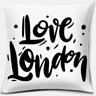 Crno-bijela serija ispisa engleskih rečenica Uzorak jastučnica Četvrtasta jastučnica za kućni ured Dekoracija