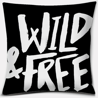 Crno-bijela serija ispisa engleskih rečenica Uzorak jastučnica Četvrtasta jastučnica za kućni ured Dekoracija