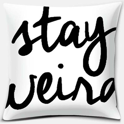 Crno-bijela serija ispisa engleskih rečenica Uzorak jastučnica Četvrtasta jastučnica za kućni ured Dekoracija