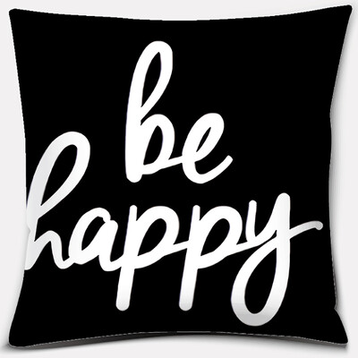 Crno-bijela serija ispisa engleskih rečenica Uzorak jastučnica Četvrtasta jastučnica za kućni ured Dekoracija