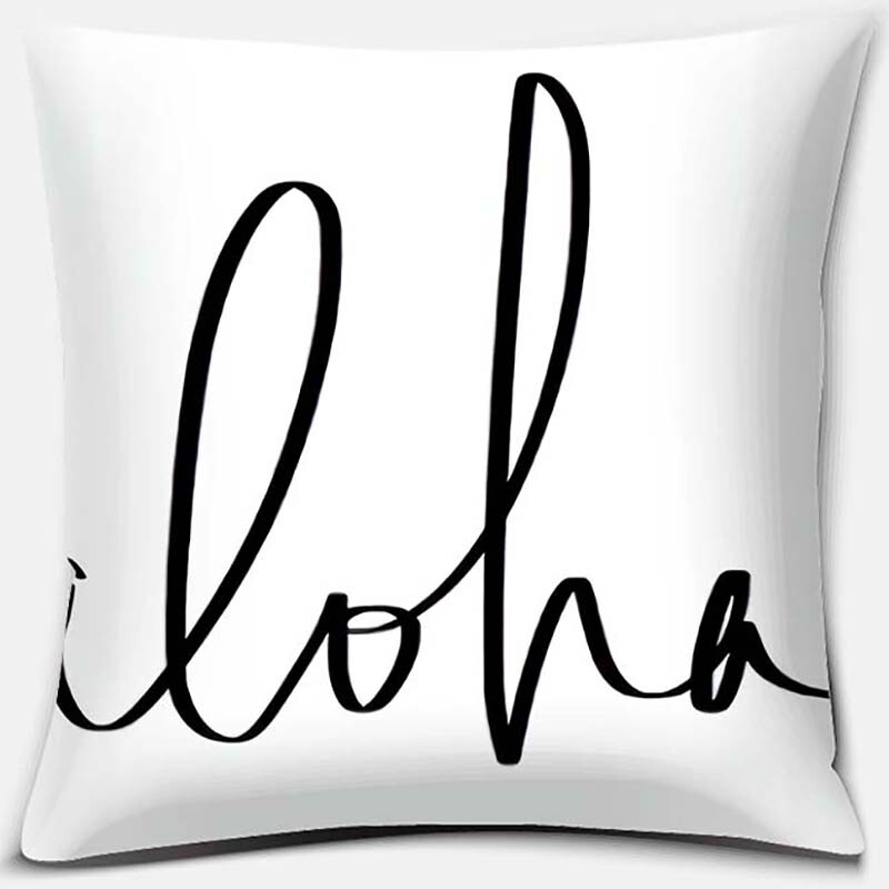Crno-bijela serija ispisa engleskih rečenica Uzorak jastučnica Četvrtasta jastučnica za kućni ured Dekoracija