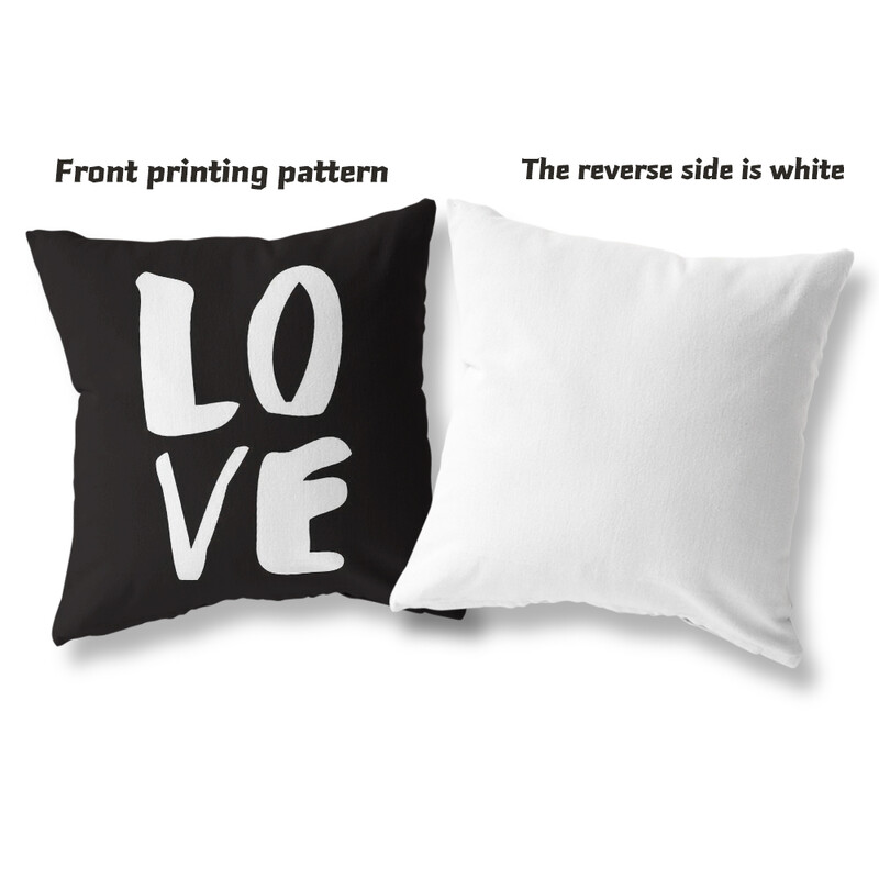 Crno-bijela serija ispisa engleskih rečenica Uzorak jastučnica Četvrtasta jastučnica za kućni ured Dekoracija