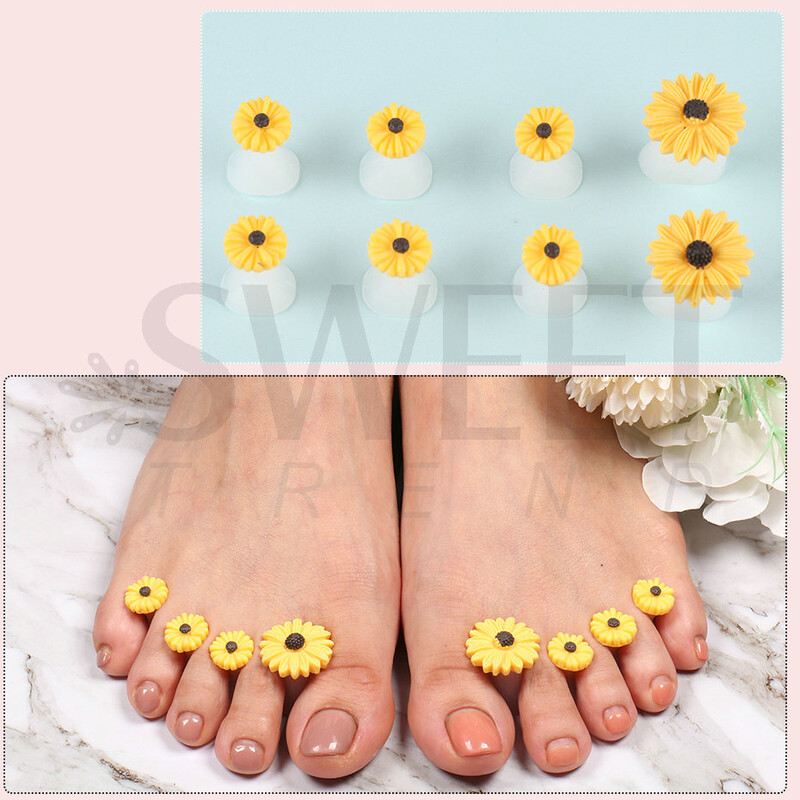 8 kom/pak. Silikonski odvajač za nožne prste Slatki mekani alati za pedikuru Tratinčica, srce od kamenčića Odvajač za prste stopala Alati za njegu BES13