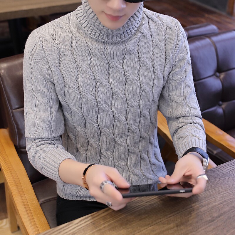 Λευκός Άνδρας πουλόβερ με ζιβάγκο Μασίφ ανδρικό πουλόβερ χειμερινό πουλόβερ με ψηλό λαιμό για άντρες Ρούχα μπλούζα με ψηλό γιακά 2024