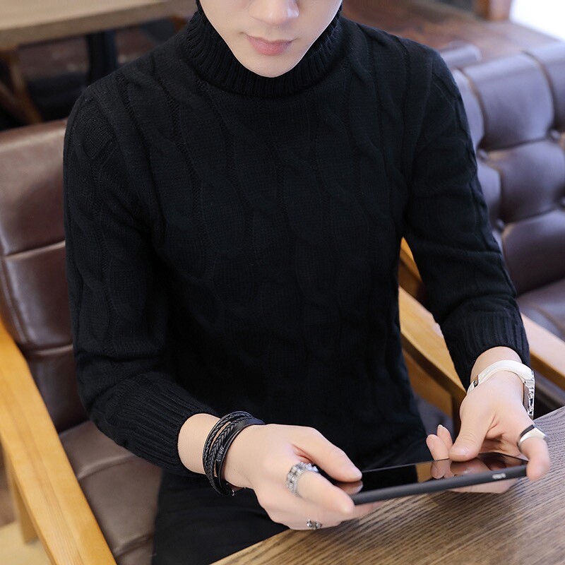 Λευκός Άνδρας πουλόβερ με ζιβάγκο Μασίφ ανδρικό πουλόβερ χειμερινό πουλόβερ με ψηλό λαιμό για άντρες Ρούχα μπλούζα με ψηλό γιακά 2024