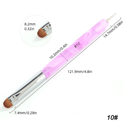 Kolinsky French Nail Art Kist Dual End Nail Art Dotting Pen Akrilni crtež Rhinestone Gel Painting Alat za manikuru za početnike